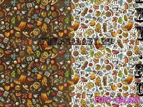 Picnic Cartoon Seamless Pattern - 7VVU86E