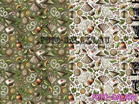 Japan Food Cartoon Seamless Pattern - YSKFS2Y