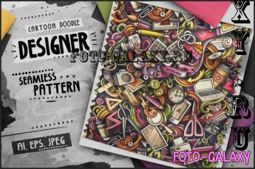 Designer Doodle Cartoon Seamless Pattern - YW4G8VG