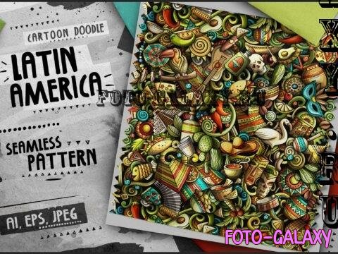 Latin America Doodle Cartoon Seamless Pattern - VKP5TMX