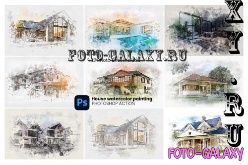 House Watercolor Painting - 288702226