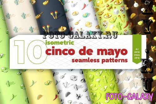 Isometric Cinco de Mayo Seamless Patterns - H9E92NH