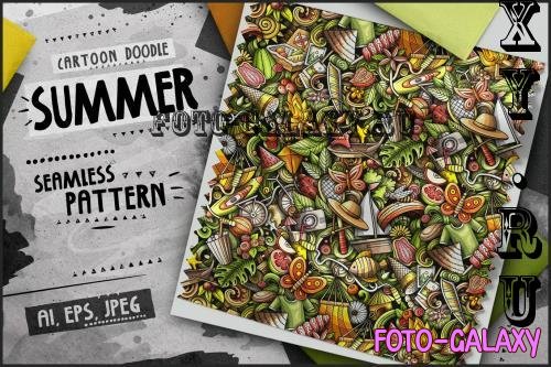 Summer Doodle Cartoon Seamless Pattern - SEV9HK9