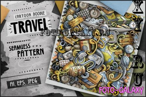 Traveling Doodle Cartoon Seamless Pattern - 3GXVCJU