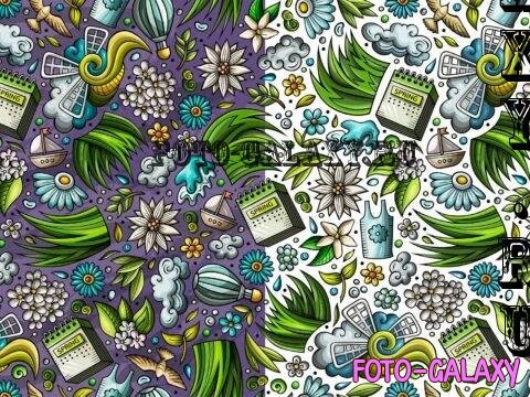 Spring Cartoon Seamless Pattern - TJ7AGM3