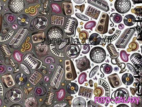 Disco Music Cartoon Seamless Pattern - TNTJUFF