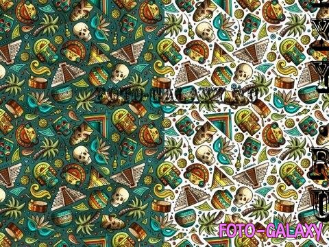 Latin America Cartoon Seamless Pattern - KKGYX8K