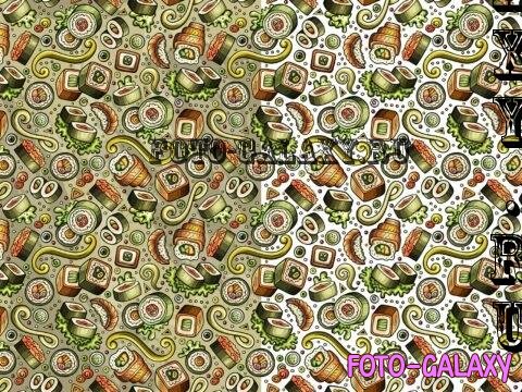 Japan Food Cartoon Seamless Pattern - AN2KNL3