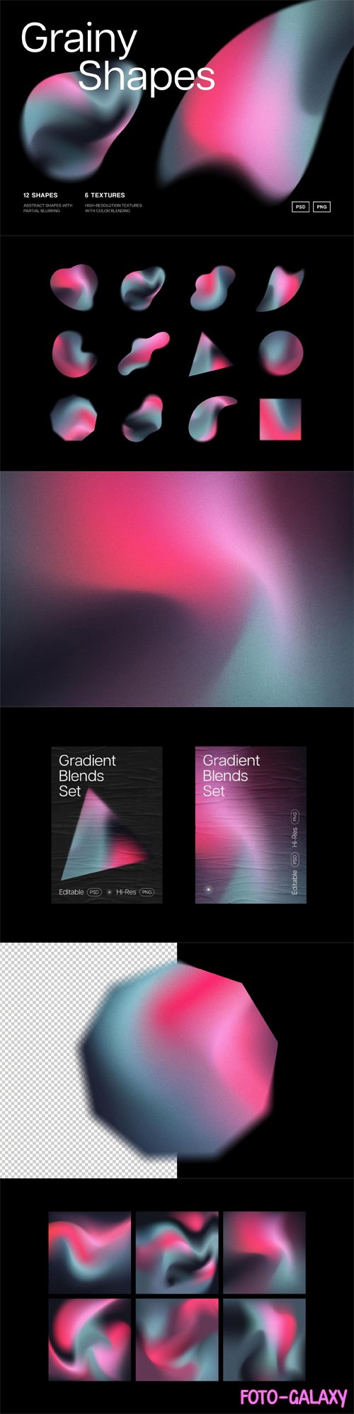 Soft Gradient Shapes Collection - 12 PSD Templates