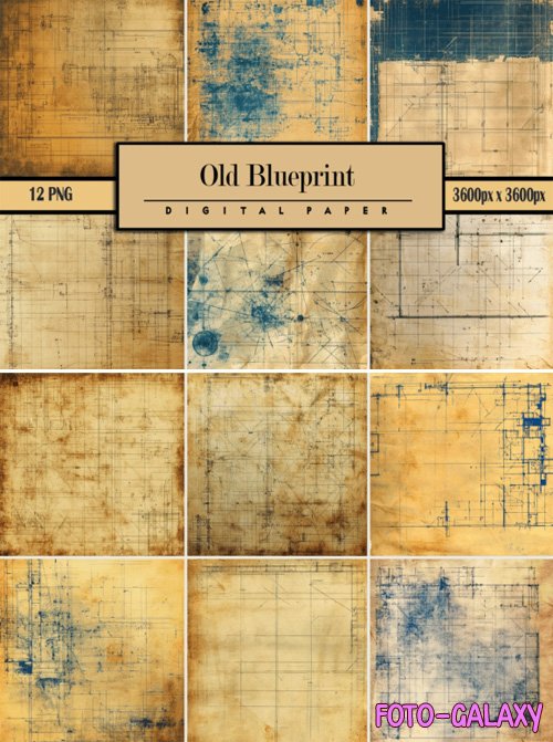 Old Blueprint - 12 Grunge Textures