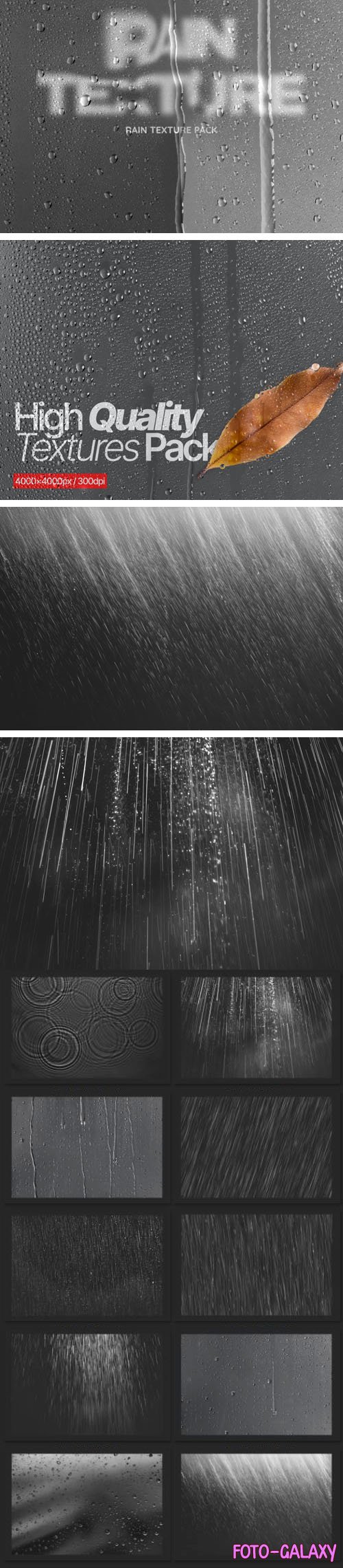 Rain Overlays Pack - 10 Textures