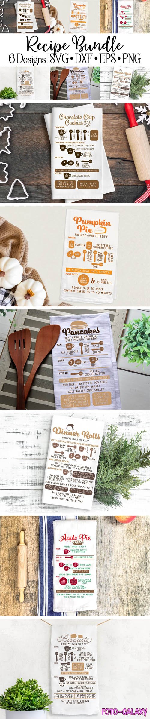 Baking Recipes Bundle - 6 Vector Design Templates