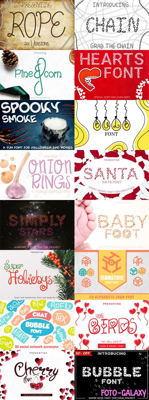 Super Cute Fonts Bundle - 33 Premium Holiday Fonts