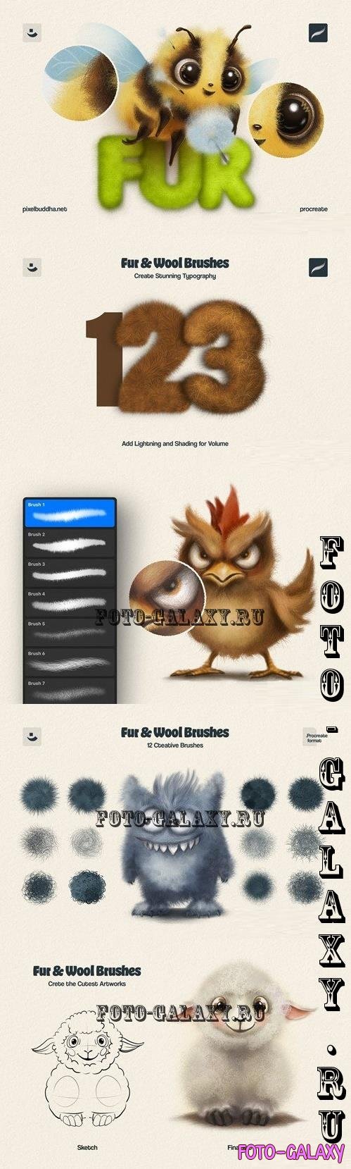 Fur Brushes for Procreate - 289219308