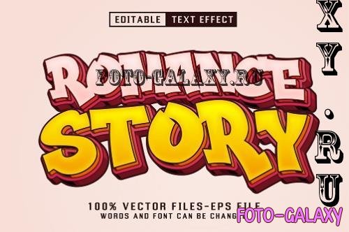Romance Story Cartoon Text - Editable Text Effect - RY6LZ92
