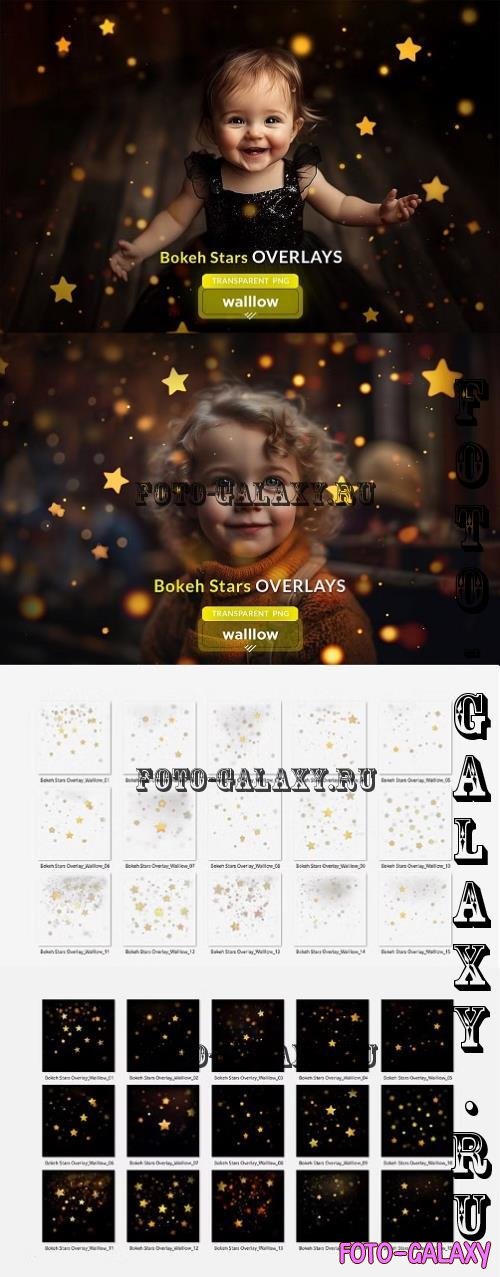 Gold Bokeh Star Photo Overlays PNG - 286612088 - GBRYCU2