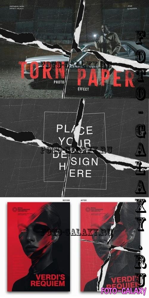 Torn Poster Paper Photo Effect - 285230135 - R7R88P5