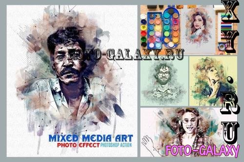 Mixed Media Art Photoshop Action - 286212195