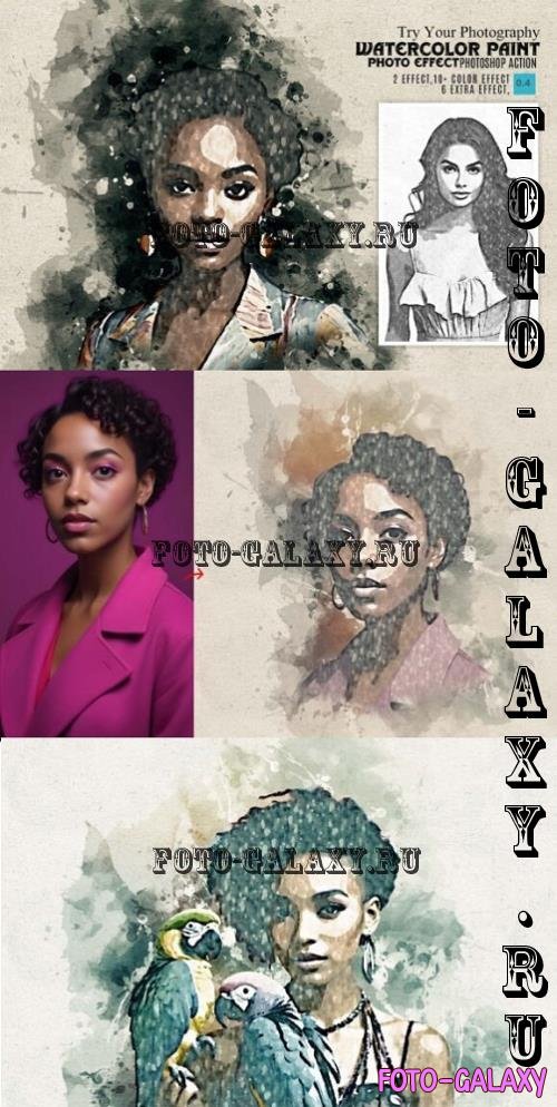 Watercolor Paint Art Effect Action - 289817351