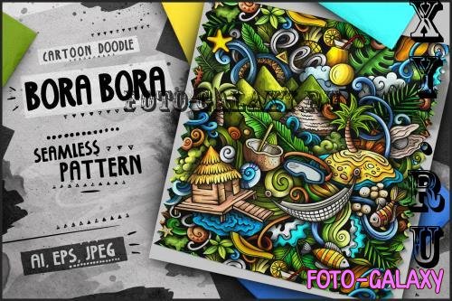 Bora-Bora Doodle Cartoon Seamless Pattern - RCXSBWK