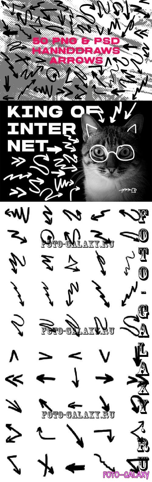 50 PNG & PSD Hand Draw Arrows - T6RBWNL