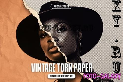 Vintage Torn Paper Photo Effect - 289517376