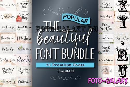 The Beautiful Font Bundle - 70 Premium Fonts