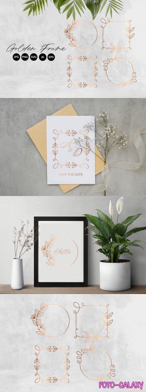 Golden Frames - Vector Design Templates