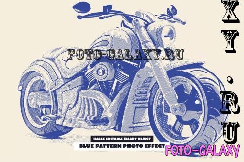 Blue Pattern Photo Effect - 286314995