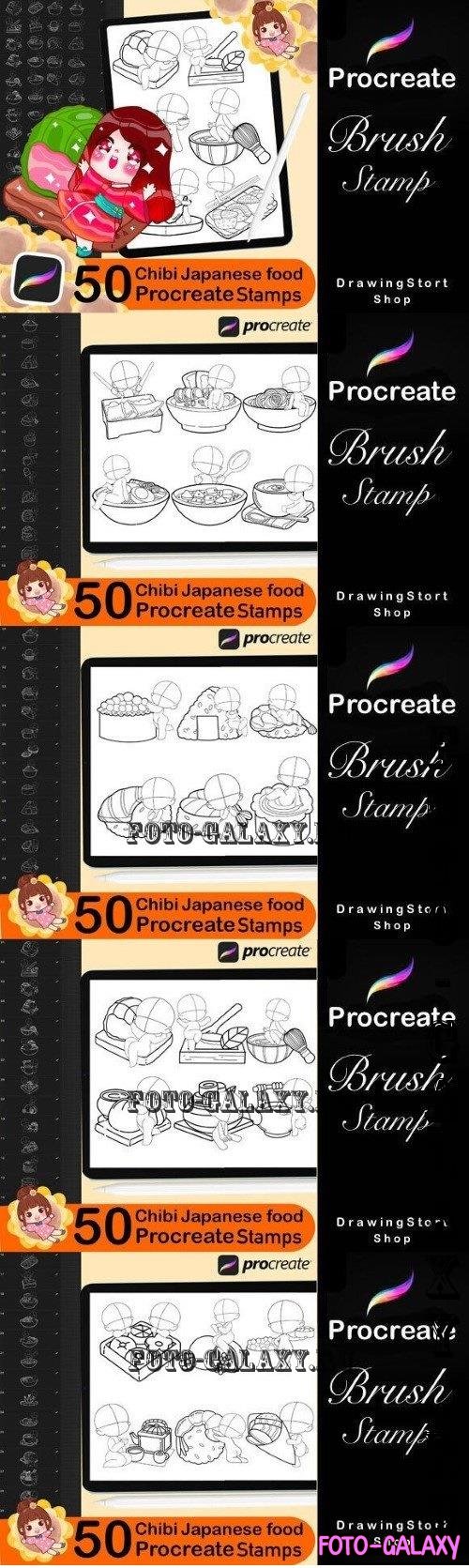 50 Procreate Chibi Japanese food - 289063400