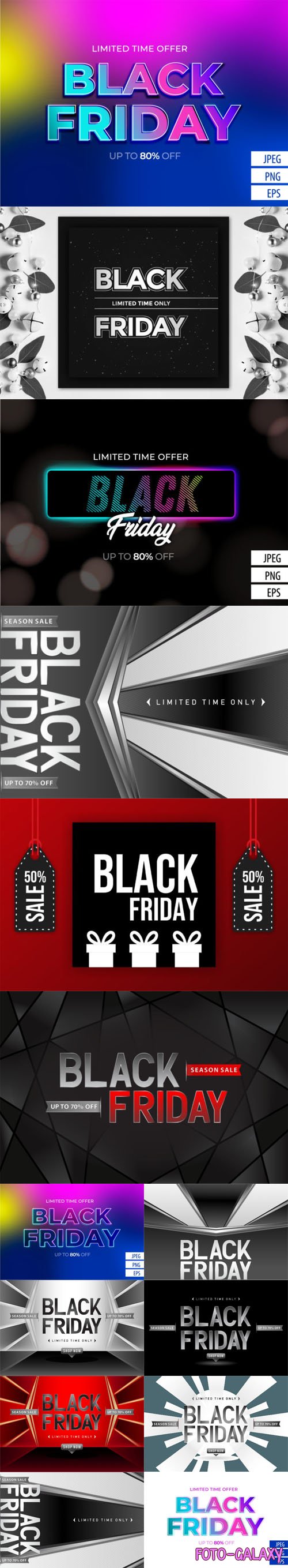 Black Friday Vector Backgrounds Collection