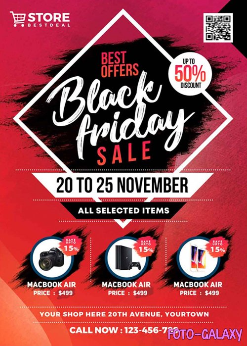 Black Friday Sale Flyer PSD Template