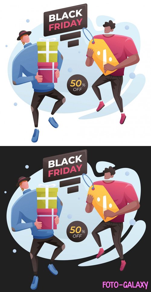 Black Friday Discount Illustration Template