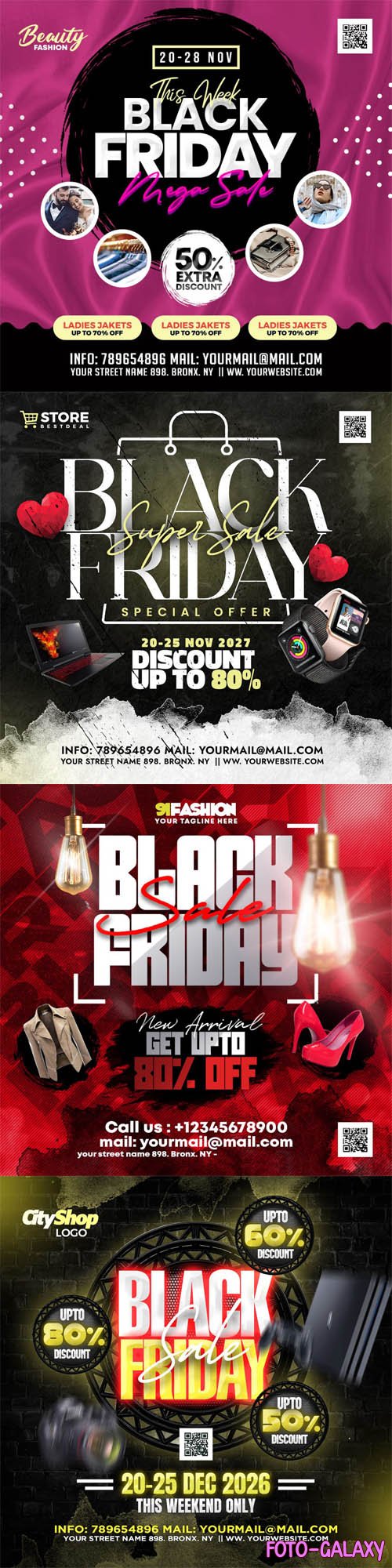 Modern Black Friday Sale Social Media Post PSD Templates [Vol.2]