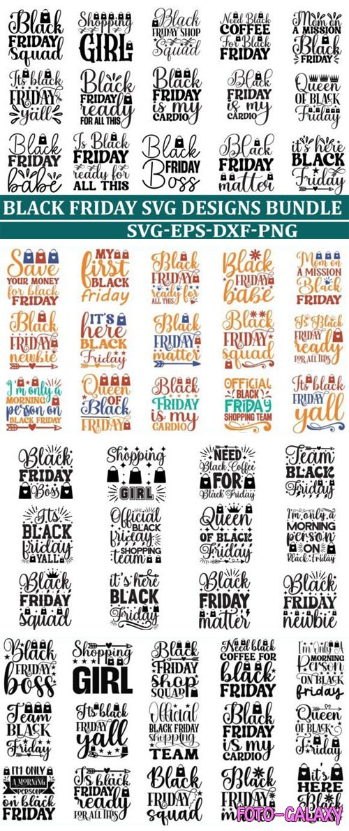 Black Friday SVG Design Bundle - Vector Design Templates