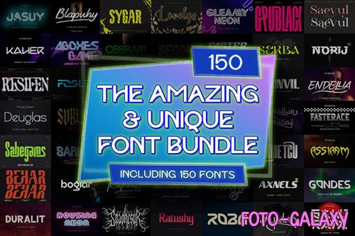 The Amazing & Unique Font Bundle - 150 Premium Fonts