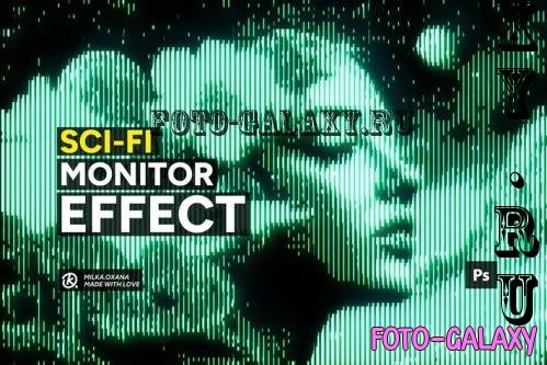 Retro Sci-Fi Matrix Monitor Effect - 290143642 - 2EVC7DD