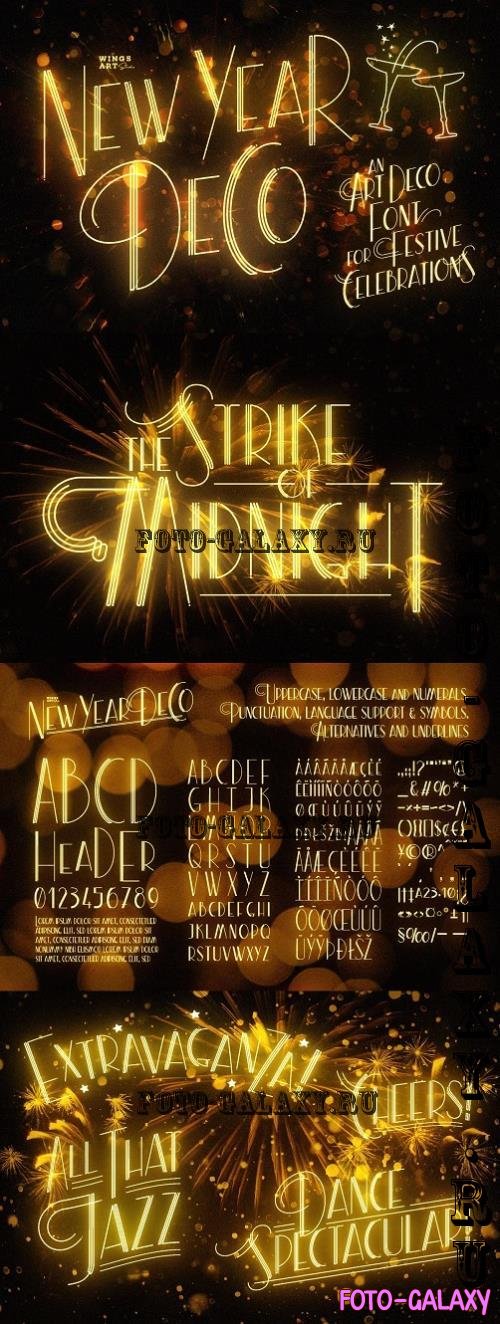 New Year Deco: Art Deco Festive Font -10933584 - W79MCMR