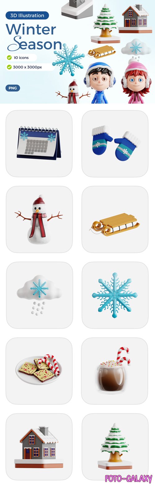 Winter Season - 3D Icon Illustrations Pack