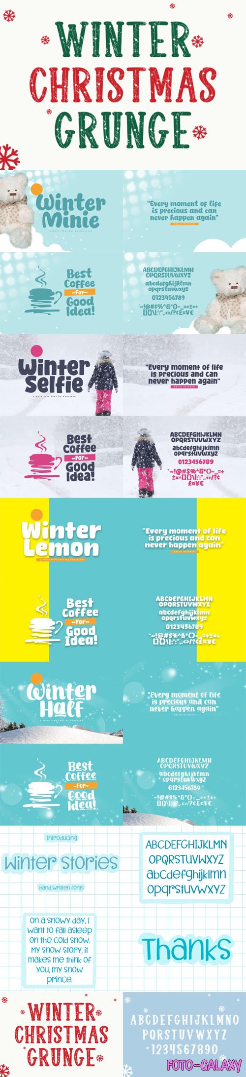 Winter Fonts Pack - 6 New Handwritten Display Fonts