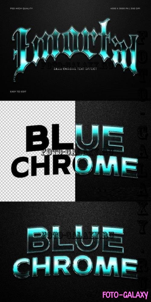 Blue Chrome Text Effect - 290753130