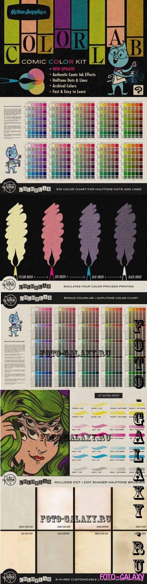 CLip Studio Paint Vintage Print and Halftone Brushes