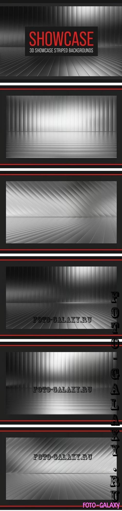 White & Black 3D Showcase Striped Backgrounds - 6YXK937