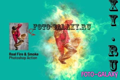 Real Fire & Smoke Photoshop Action - 290767491