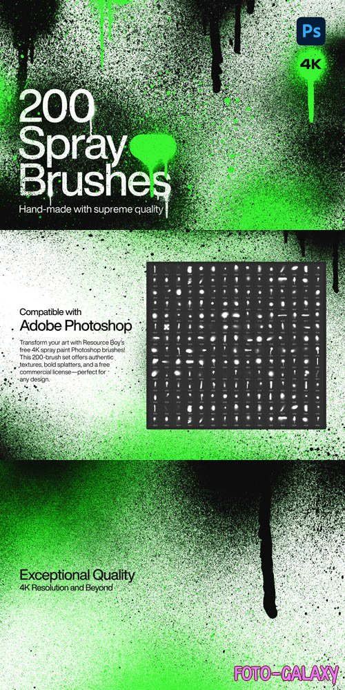 Spray Paint Brushes Pack for Photoshop