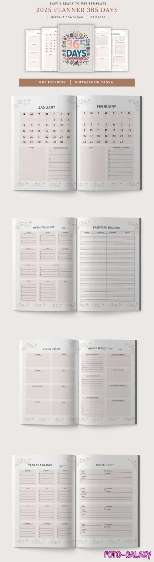 2025 Planner PDF Template - 365 Days