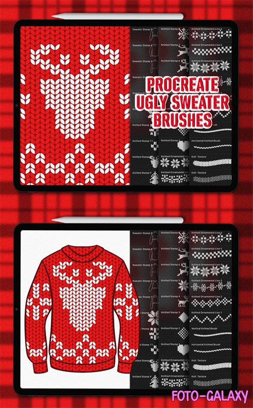 30 Knitted Sweater Brushes for Procreate