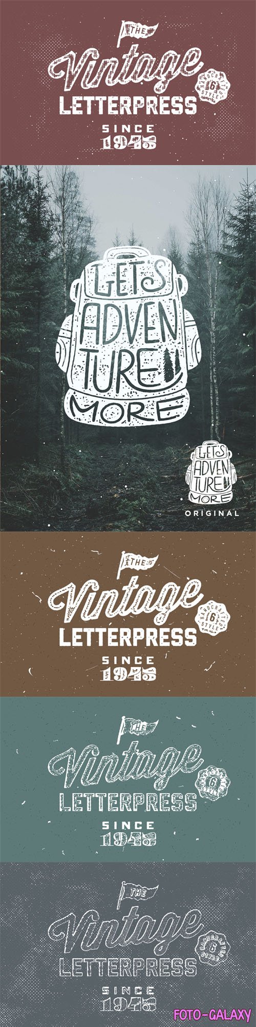 6 Vintage Letterpress Photoshop Effects for Text & Logos