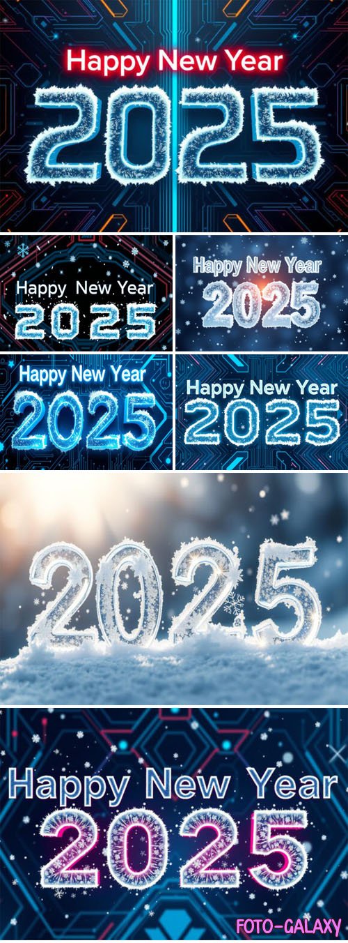 12 Happy New Year 2025 Backgrounds Collection