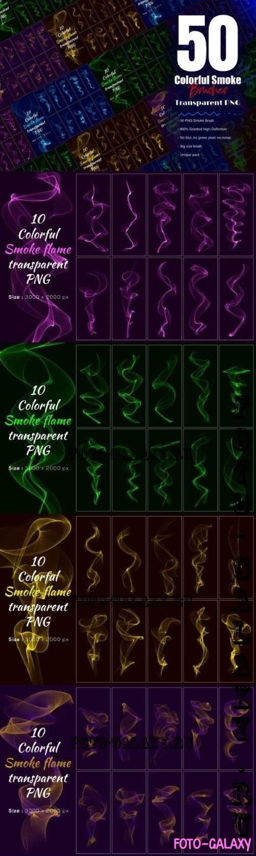 50 Colorful Smoke Flame PNG Brush - 283391494